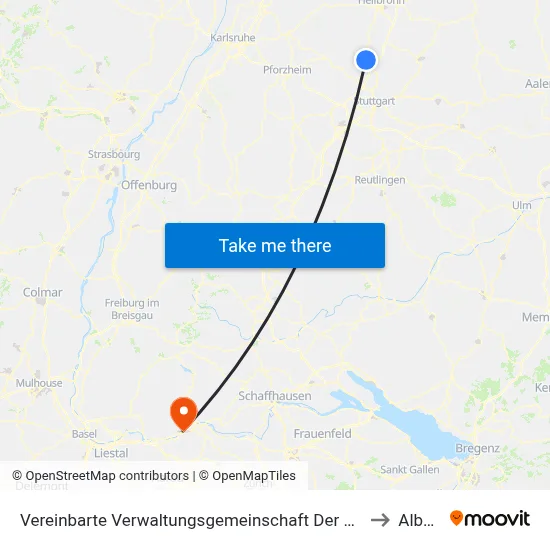 Vereinbarte Verwaltungsgemeinschaft Der Stadt Bietigheim-Bissingen to Albbruck map