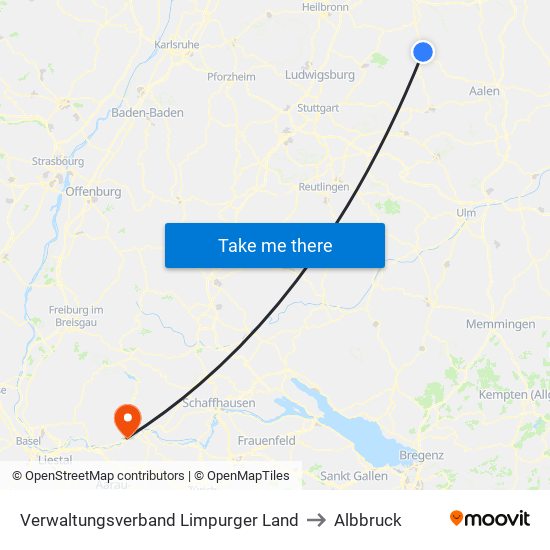 Verwaltungsverband Limpurger Land to Albbruck map