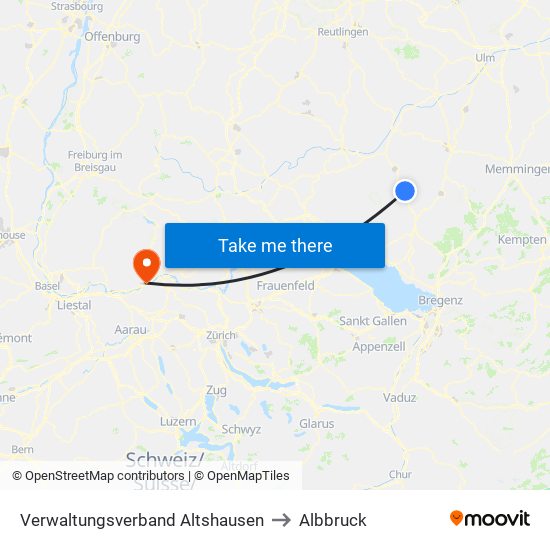 Verwaltungsverband Altshausen to Albbruck map