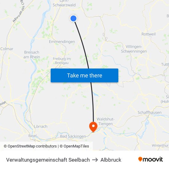 Verwaltungsgemeinschaft Seelbach to Albbruck map