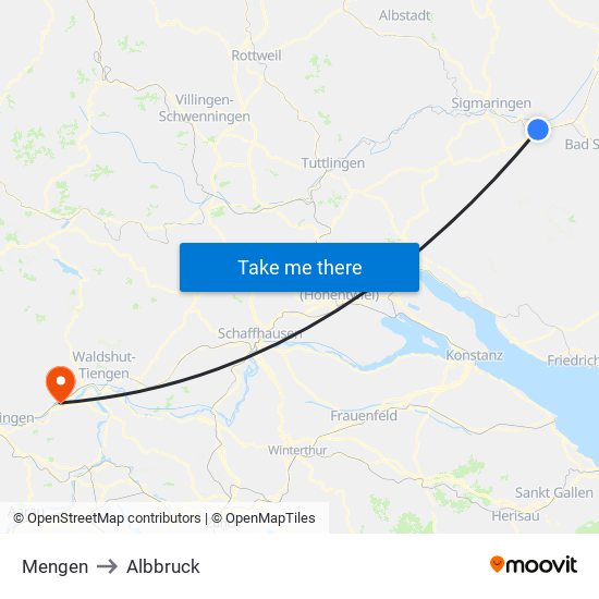 Mengen to Albbruck map