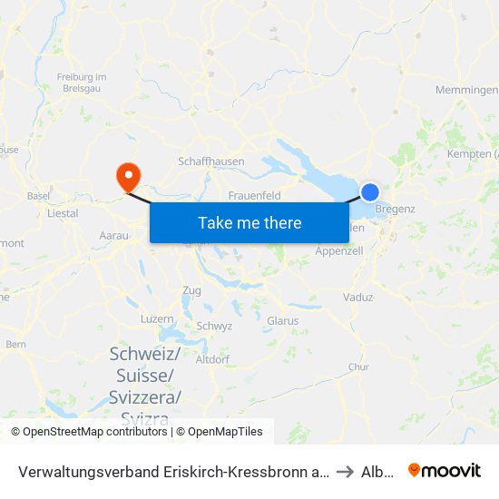 Verwaltungsverband Eriskirch-Kressbronn am Bodensee-Langenargen to Albbruck map