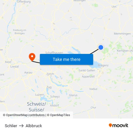 Schlier to Albbruck map
