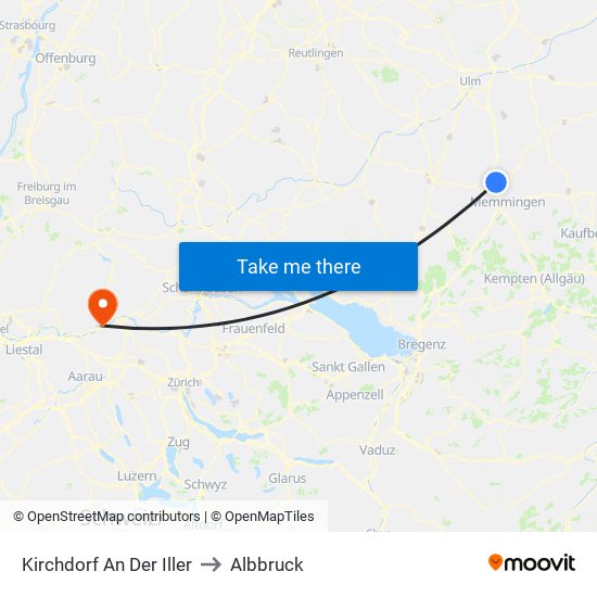 Kirchdorf An Der Iller to Albbruck map