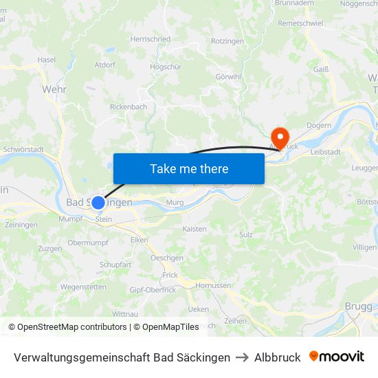 Verwaltungsgemeinschaft Bad Säckingen to Albbruck map
