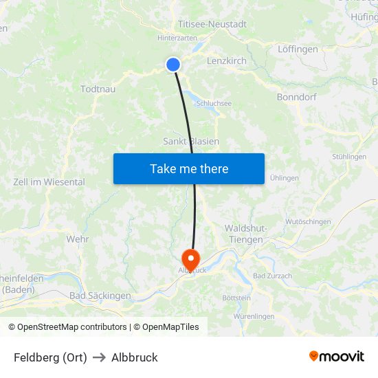 Feldberg (Ort) to Albbruck map