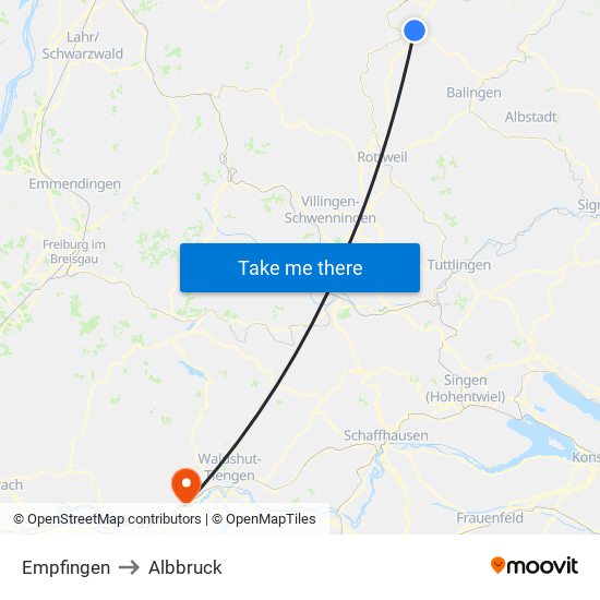 Empfingen to Albbruck map