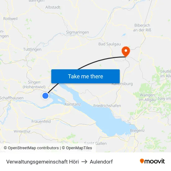 Verwaltungsgemeinschaft Höri to Aulendorf map