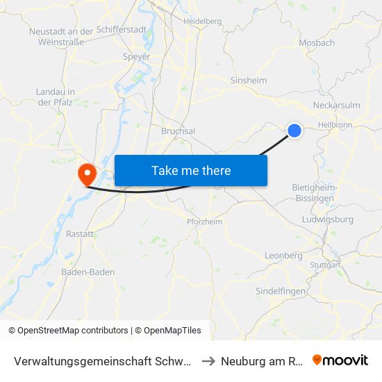 Verwaltungsgemeinschaft Schwaigern to Neuburg am Rhein map