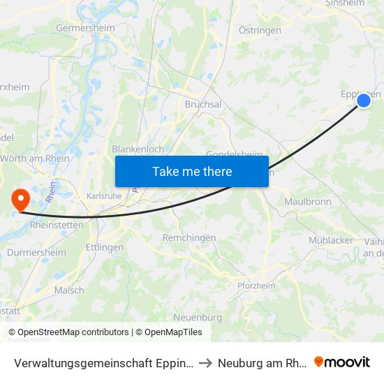Verwaltungsgemeinschaft Eppingen to Neuburg am Rhein map