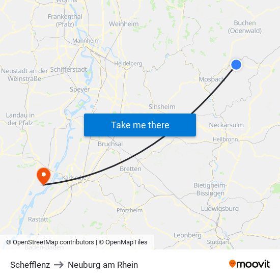 Schefflenz to Neuburg am Rhein map