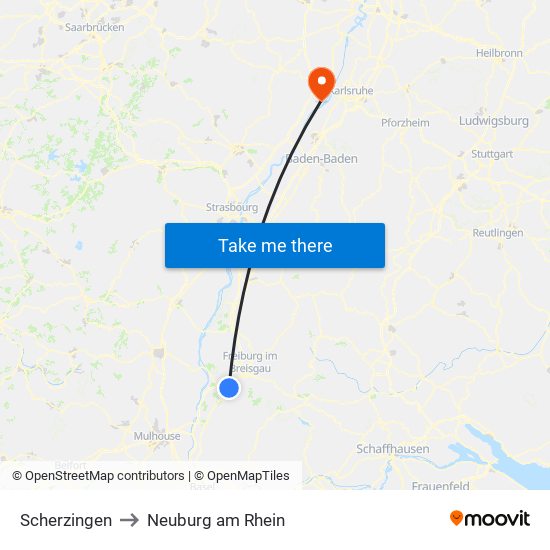 Scherzingen to Neuburg am Rhein map