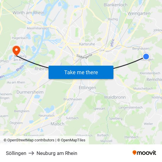 Söllingen to Neuburg am Rhein map