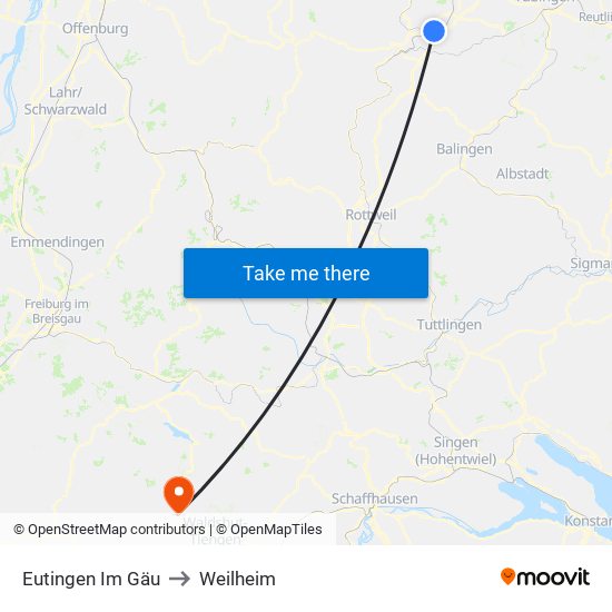 Eutingen Im Gäu to Weilheim map