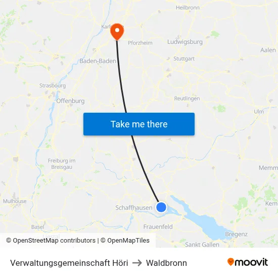 Verwaltungsgemeinschaft Höri to Waldbronn map