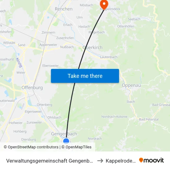 Verwaltungsgemeinschaft Gengenbach to Kappelrodeck map