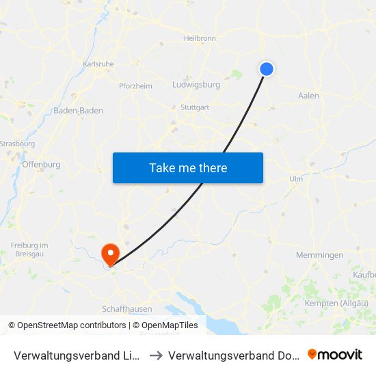 Verwaltungsverband Limpurger Land to Verwaltungsverband Donaueschingen map