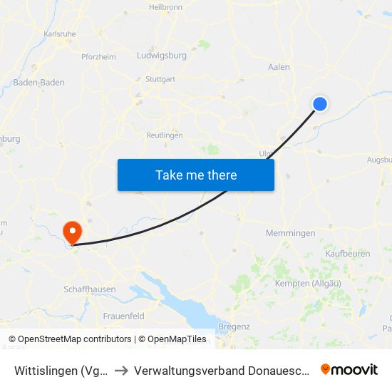 Wittislingen (Vgem) to Verwaltungsverband Donaueschingen map