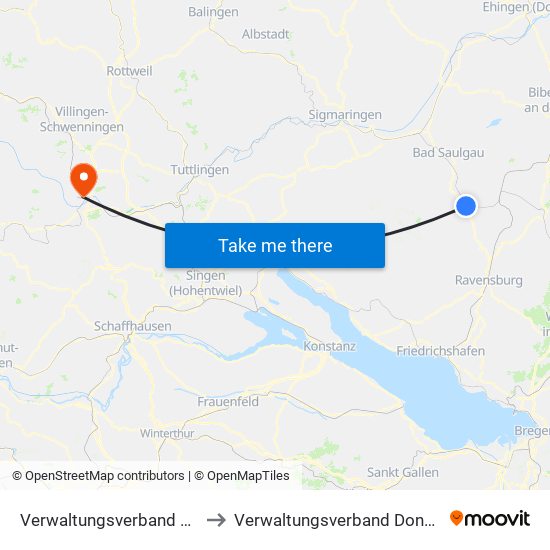 Verwaltungsverband Altshausen to Verwaltungsverband Donaueschingen map