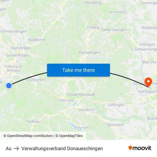 Au to Verwaltungsverband Donaueschingen map