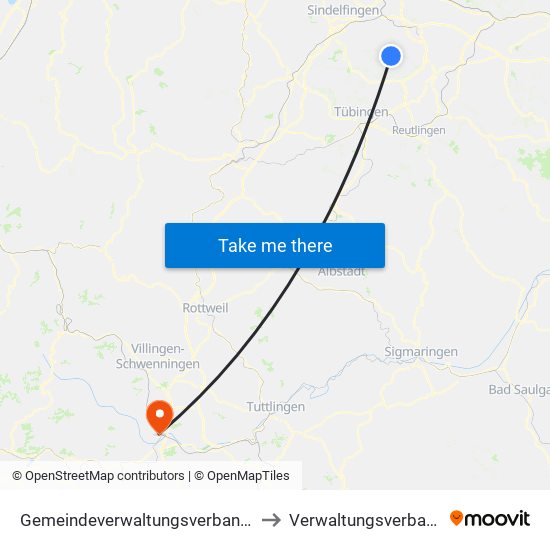 Gemeindeverwaltungsverband Waldenbuch/Steinenbronn to Verwaltungsverband Donaueschingen map