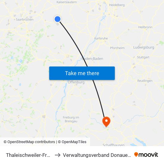 Thaleischweiler-Fröschen to Verwaltungsverband Donaueschingen map