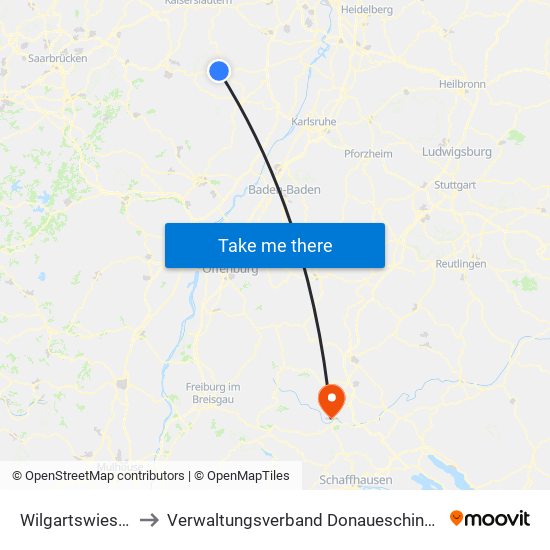 Wilgartswiesen to Verwaltungsverband Donaueschingen map