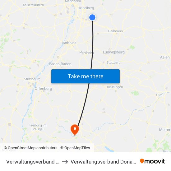 Verwaltungsverband Elsenztal to Verwaltungsverband Donaueschingen map