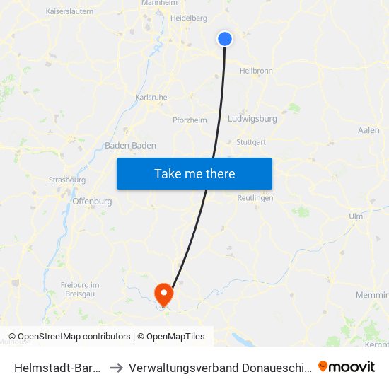 Helmstadt-Bargen to Verwaltungsverband Donaueschingen map