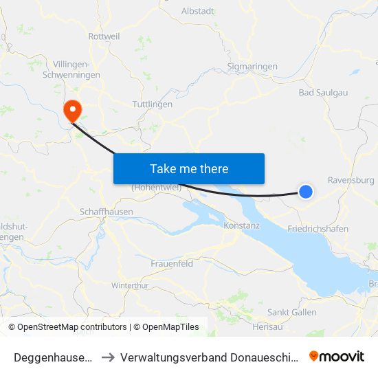 Deggenhausertal to Verwaltungsverband Donaueschingen map