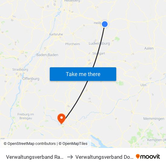 Verwaltungsverband Raum Weinsberg to Verwaltungsverband Donaueschingen map