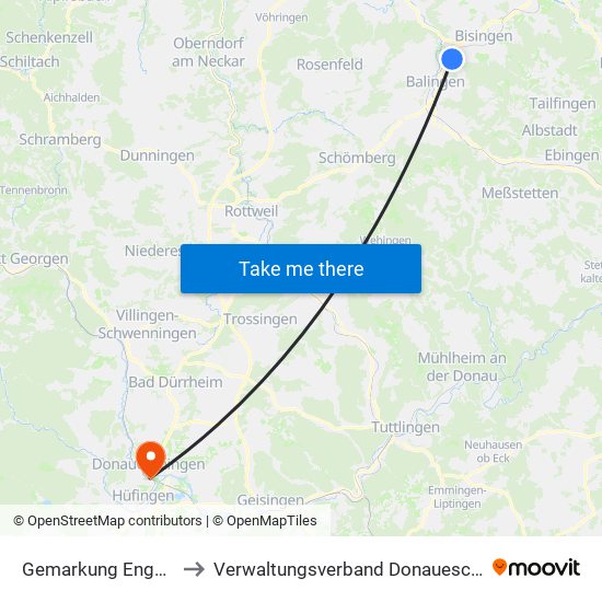 Gemarkung Engstlatt to Verwaltungsverband Donaueschingen map