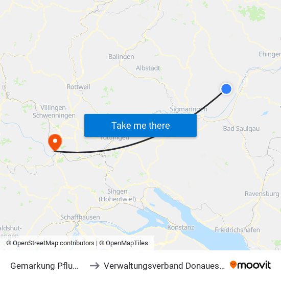 Gemarkung Pflummern to Verwaltungsverband Donaueschingen map