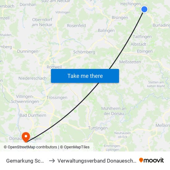 Gemarkung Schlatt to Verwaltungsverband Donaueschingen map