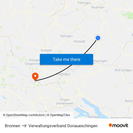 Bronnen to Verwaltungsverband Donaueschingen map