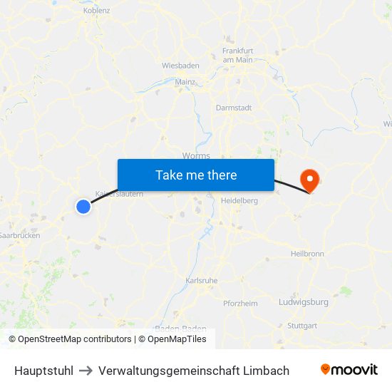 Hauptstuhl to Verwaltungsgemeinschaft Limbach map