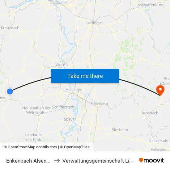 Enkenbach-Alsenborn to Verwaltungsgemeinschaft Limbach map