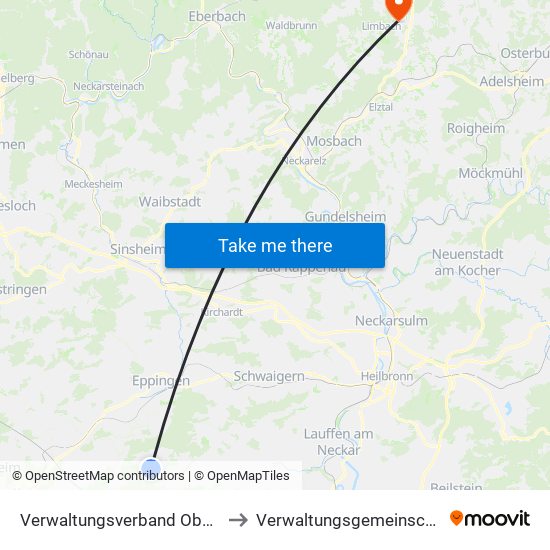 Verwaltungsverband Oberes Zabergäu to Verwaltungsgemeinschaft Limbach map