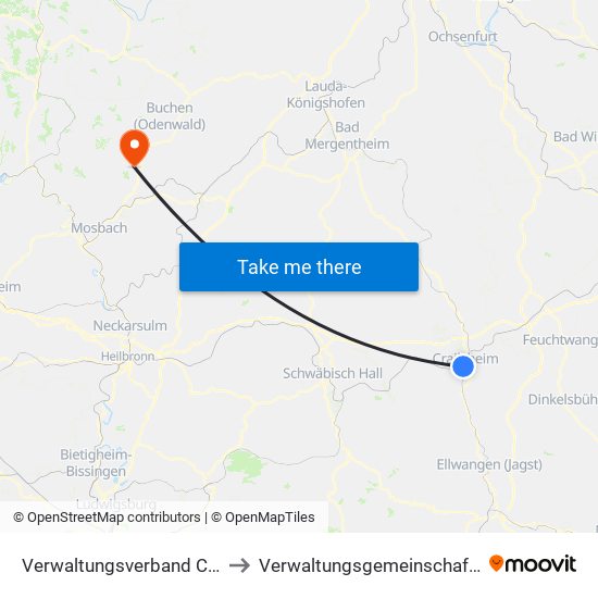 Verwaltungsverband Crailsheim to Verwaltungsgemeinschaft Limbach map