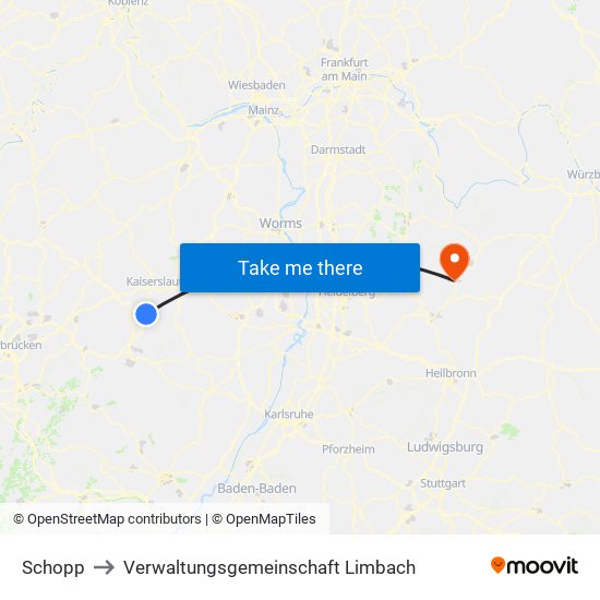 Schopp to Verwaltungsgemeinschaft Limbach map
