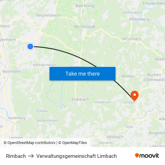 Rimbach to Verwaltungsgemeinschaft Limbach map