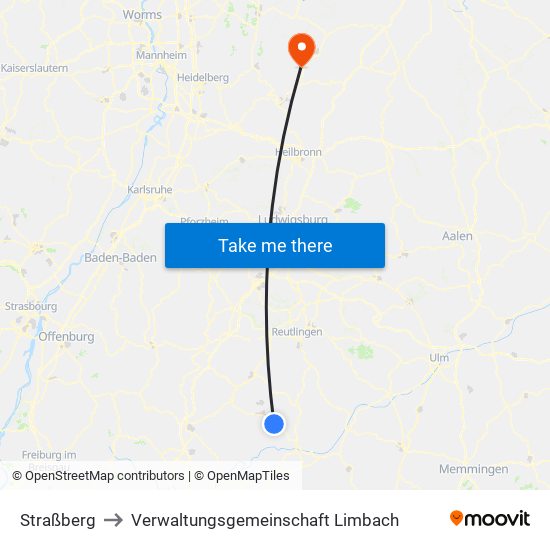 Straßberg to Verwaltungsgemeinschaft Limbach map