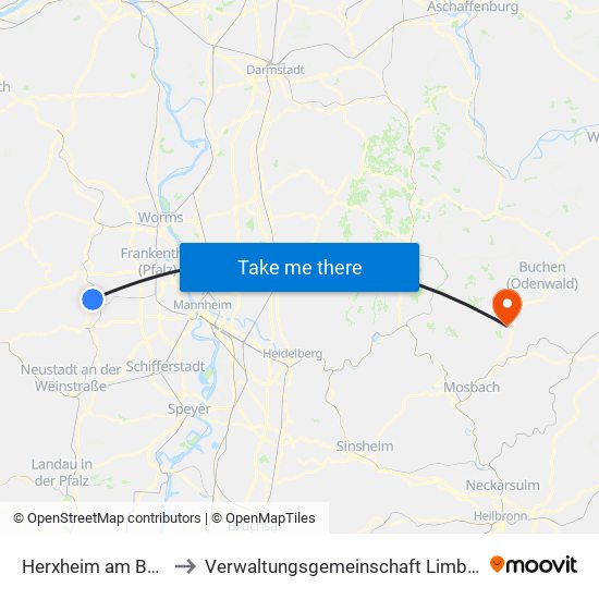 Herxheim am Berg to Verwaltungsgemeinschaft Limbach map