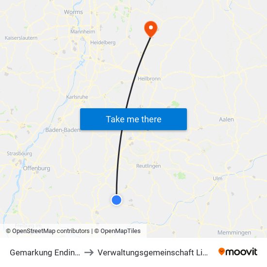 Gemarkung Endingen to Verwaltungsgemeinschaft Limbach map