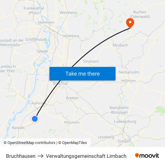 Bruchhausen to Verwaltungsgemeinschaft Limbach map