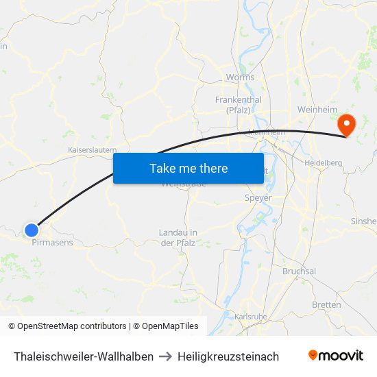 Thaleischweiler-Wallhalben to Heiligkreuzsteinach map