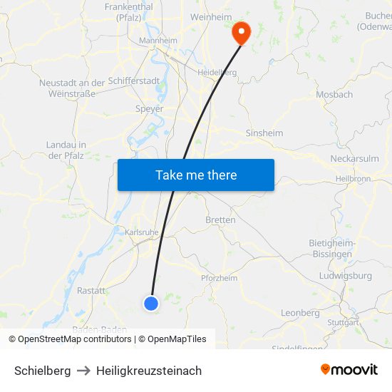 Schielberg to Heiligkreuzsteinach map