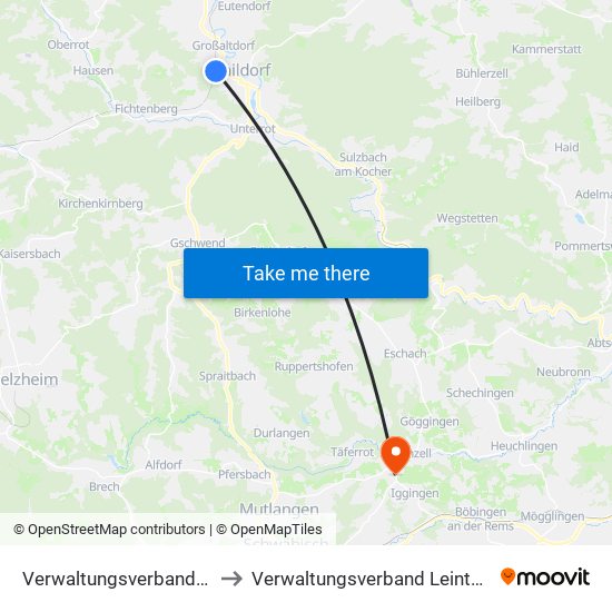 Verwaltungsverband Limpurger Land to Verwaltungsverband Leintal-Frickenhofer Höhe map