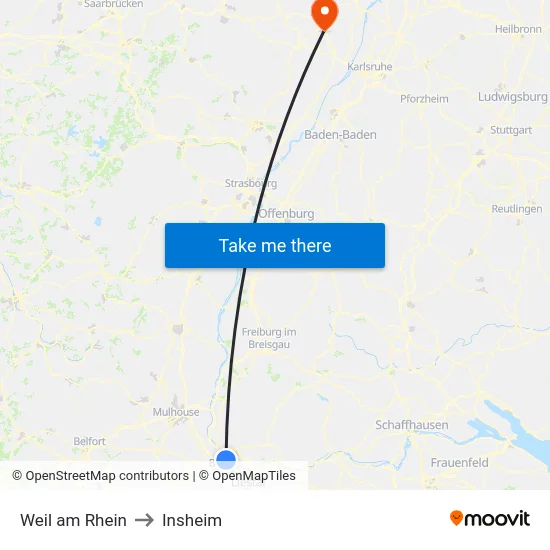 Weil am Rhein to Insheim map