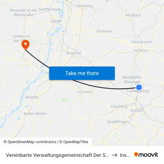 Vereinbarte Verwaltungsgemeinschaft Der Stadt Freiberg am Neckar to Insheim map